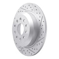 R1 18-25 Jeep Wrangler Rear Right Drilled & Slotted Geo-Carbon Rotor