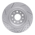R1 18-25 Jeep Wrangler Rear Right Drilled & Slotted Geo-Carbon Rotor