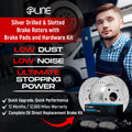 R1 02-24 Chrysler ASPEN Front Right Drilled & Slotted Black Brake Rotor