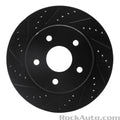 R1 02-24 Chrysler ASPEN Front Left Drilled & Slotted Black Brake Rotor