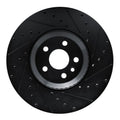 R1 20-25 Jaguar E-Pace Front Right Drilled & Slotted Black Brake Rotor