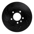 R1 05-07 Land Rover LR3 Front Left Drilled & Slotted Black Brake Rotor