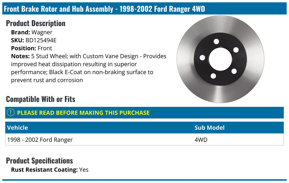 WAGNER BRAKE auto part