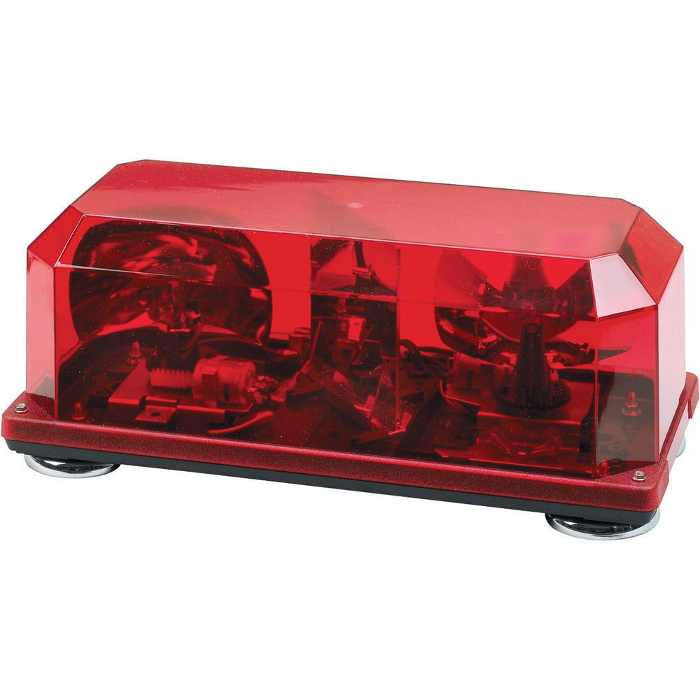 PRIORITY 1 RED LENSMAGNET MOUNT COMMERCIAL MINI BAR LIGHT HALOGEN ROTATING WARNING LIGHTS