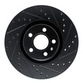 R1 17-25 Volvo V90 Front Right Drilled & Slotted Black Brake Rotor