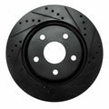 R1 12-18 Jeep Wrangler Front Right Drilled & Slotted Black Brake Rotor