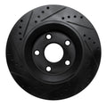 R1 12-18 Jeep Wrangler Front Right Drilled & Slotted Black Brake Rotor