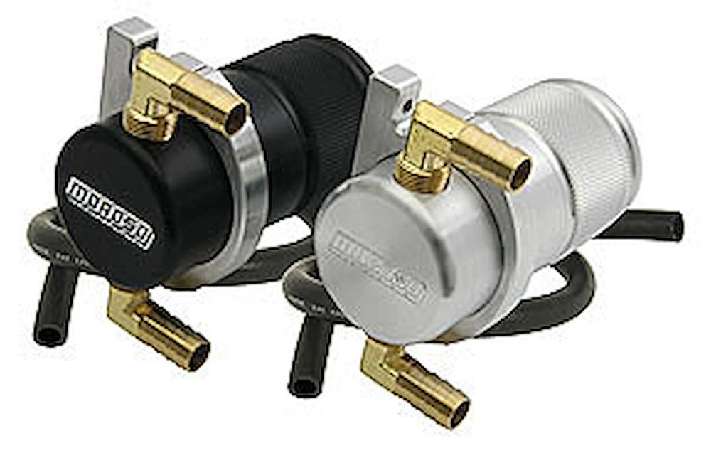 Moroso Chrysler 5.7L (w/Aftermarket Intake) Air/Oil Separator Catch Can - Billet Aluminum - Black
