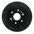 R1 19-25 Cadillac Escalade ESV Rear Right Drilled & Slotted Black Brake Rotor