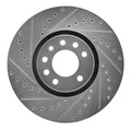 R1 Concepts Brake Rotor Drilled and Slotted Silver Fits Cadillac BLS