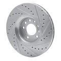R1 Concepts Brake Rotor Drilled and Slotted Silver Fits Cadillac BLS