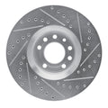 R1 Concepts Brake Rotor Drilled and Slotted Silver Fits Cadillac BLS