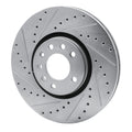 R1 Concepts Brake Rotor Drilled and Slotted Silver Fits Cadillac BLS