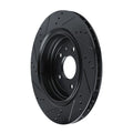 R1 14-19 Chevrolet Corvette Rear Right Drilled & Slotted Black Brake Rotor