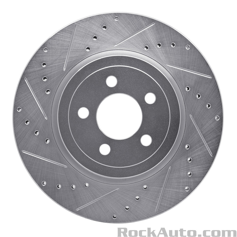 R1 05-21 Chrysler 300 Front Left Drilled Black Brake Rotor
