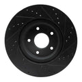 R1 14-19 Nissan Rogue Hybrid Front Left Drilled Black Brake Rotor