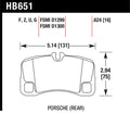 Hawk 07-08 Porsche 911 GT3/GT3 CUP / 08 911 GT2 /  07-08 911 Turbo Rear HPS Street Brake Pads