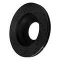 R1 90-16 Land Rover Defender (Mexico) Front Right Drilled & Slotted Black Brake Rotor