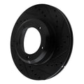 R1 90-16 Land Rover Defender (Mexico) Front Right Drilled & Slotted Black Brake Rotor