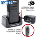 Rugged Radios Rugged RDH16 - Business Band Two Way Handheld Radio - Digital and Analog UHF / Black