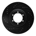 R1 12-18 Chevrolet Colorado Front Left Drilled & Slotted Black Brake Rotor