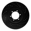 R1 12-18 Chevrolet Colorado Front Left Drilled & Slotted Black Brake Rotor