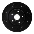 R1 06-21 Subaru Tribeca Front Left Drilled & Slotted Black Brake Rotor