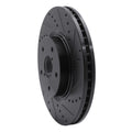 R1 06-21 Subaru Legacy Front Right Drilled & Slotted Black Brake Rotor