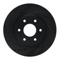 R1 16-22 Nissan NP300 Frontier (Mexico) Front Left Drilled & Slotted Black Brake Rotor