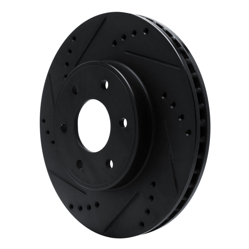 R1 16-22 Nissan NP300 Frontier (Mexico) Front Left Drilled & Slotted Black Brake Rotor