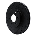 R1 16-22 Nissan NP300 Frontier (Mexico) Front Left Drilled & Slotted Black Brake Rotor