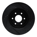 R1 16-22 Nissan NP300 Frontier (Mexico) Front Left Drilled & Slotted Black Brake Rotor