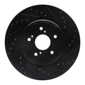 R1 14-20 Acura MDX Front Right Drilled & Slotted Black Brake Rotor