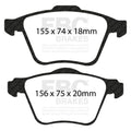 EBC 11+ Volvo S60 2.5 Turbo T5 (315mm Front Rotors) Yellowstuff Front Brake Pads
