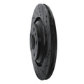 R1 07-11 Audi S6 Rear Right Drilled & Slotted Black Brake Rotor
