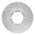 R1 07-11 Audi S6 Rear Right Drilled & Slotted Black Brake Rotor