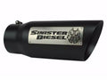 Sinister Diesel Dual Wall Exhaust Tip W/ Angle Cut (5in. to 6in.) - Black