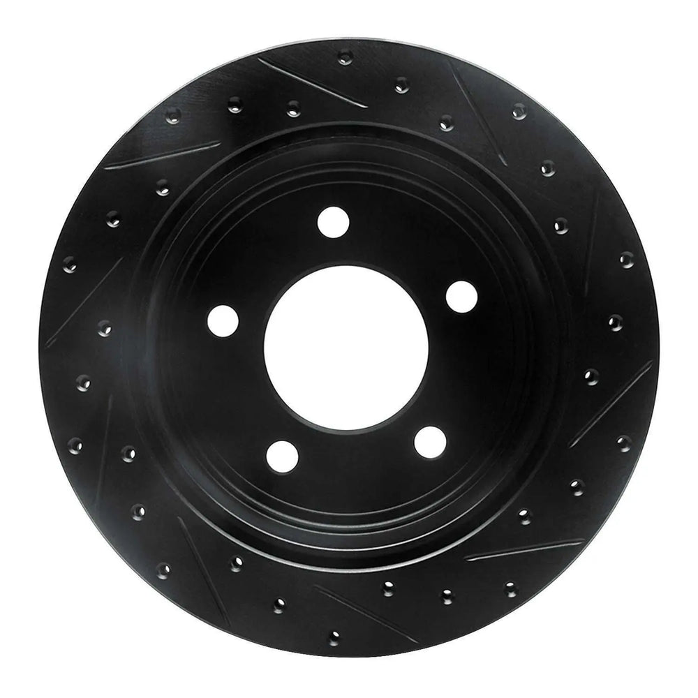 R1 03-03 Dodge Ram 1500 Van Rear Left Drilled & Slotted Black Brake Rotor