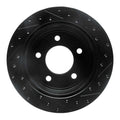 R1 03-03 Dodge Ram 1500 Van Rear Left Drilled & Slotted Black Brake Rotor