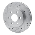 R1 98-99 Cadillac DEVILLE Front Left Drilled & Slotted Silver Brake Rotor