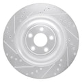 R1 Concepts Brake Rotor Drilled and Slotted Silver Fits Jaguar F-Type