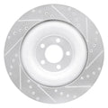 R1 Concepts Brake Rotor Drilled and Slotted Silver Fits Jaguar F-Type