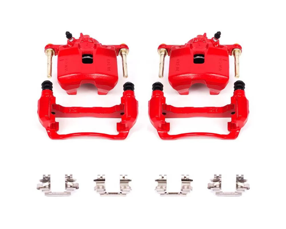 Power Stop 93-95 Honda Civic Front Red Calipers w/Brackets - Pair