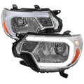 OE HEADLIGHT WITH LED BAR CHROME HOUSING AND CLEAR LENS