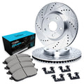 R1 17-24 Maserati LeVante Rear Left Drilled & Slotted Black Brake Rotor