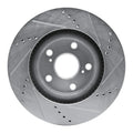 R1 93-99 Dodge STEALTH Front Left Drilled & Slotted Silver Brake Rotor