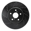 R1 01-06 Lexus LS430 Front Left Drilled & Slotted Black Brake Rotor