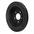 R1 05-11 Cadillac STS Rear Left Drilled & Slotted Black Brake Rotor
