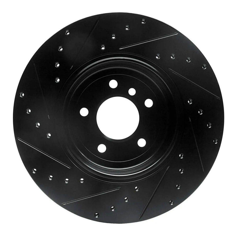 R1 04-10 BMW 535i Rear Right Drilled Black Brake Rotor