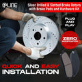 R1 07-15 Mazda CX-9 Front Right Drilled & Slotted Black Brake Rotor